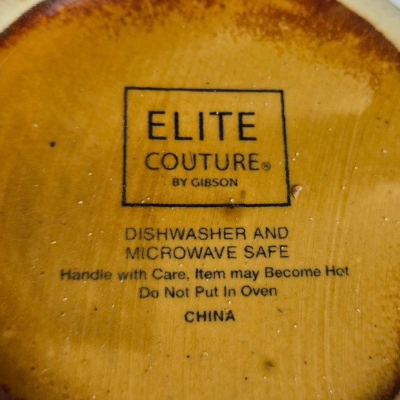 Elite Couture Embossed Owl Coffee Mug Large Orange Ceramic - Picture 4 of 6